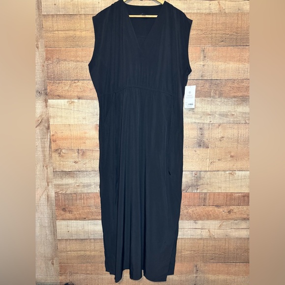 Athleta Marlow Maxi Dress Black Sz XL NWT Beach Lounge Athleisure Activewear - Picture 2 of 16